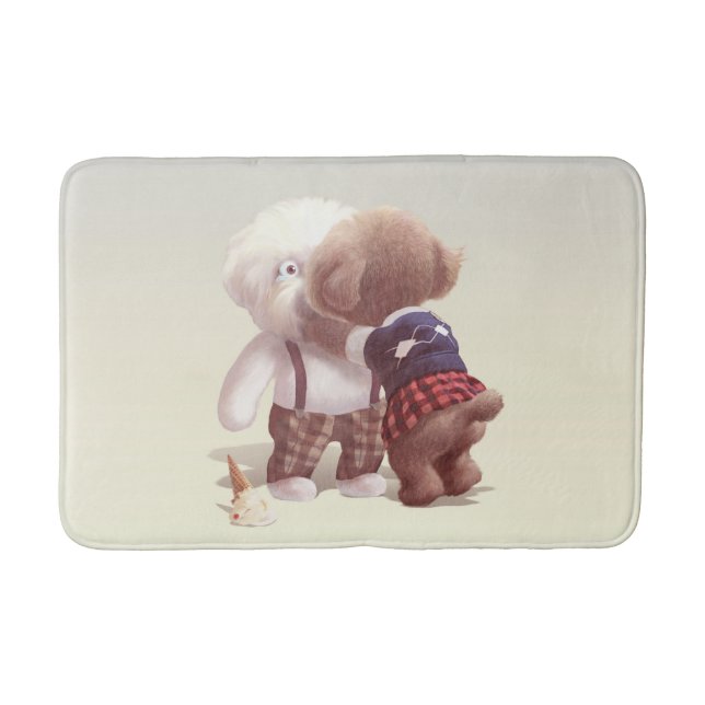 Smile Pup: Ice Cream Tragedy & Comforting Hug Bath Mat (Front)