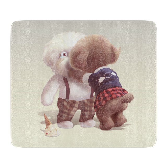 Smile Pup: Ice Cream Tragedy & Comforting Hug Cutting Board (Front)