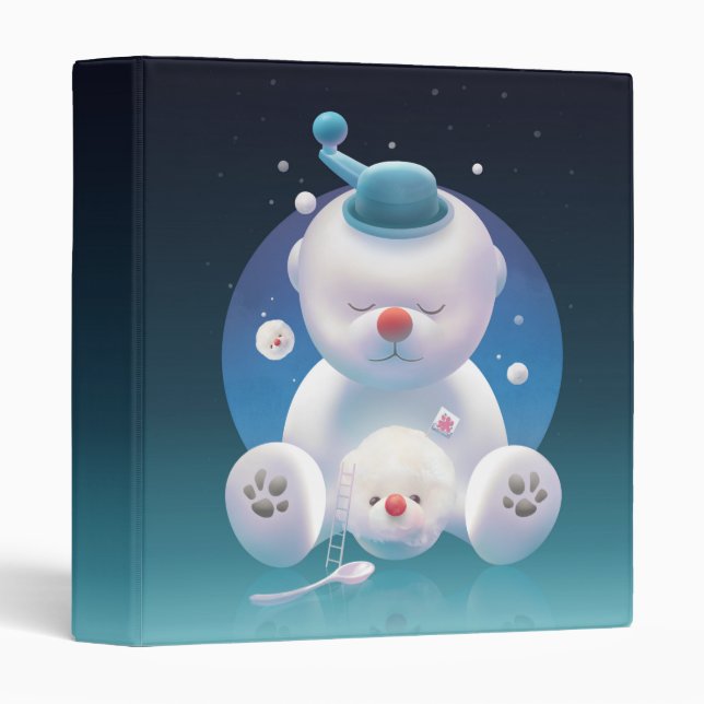 Smile Pup: Ice Shaver Dreamland & Polar Bear 3 Ring Binder (Front/Spine)