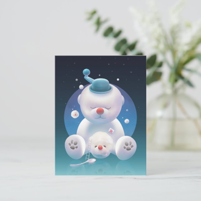 Smile Pup: Ice Shaver Dreamland & Polar Bear Announcement Postcard (Standing Front)
