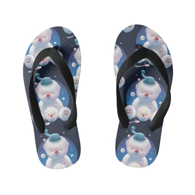 Smile Pup: Ice Shaver Dreamland & Polar Bear Kid's Flip Flops (Footbed)