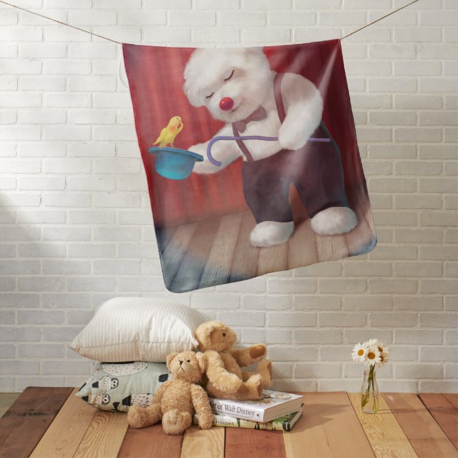 Smile Pup: Magical Circus Magician Bichon Baby Blanket (In Situ)