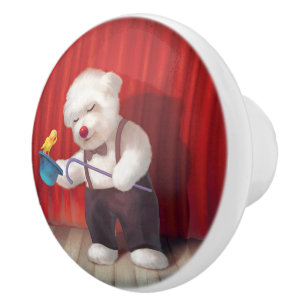 Smile Pup: Magical Circus Magician Bichon Ceramic Knob