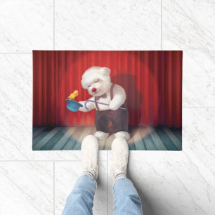 Smile Pup: Magical Circus Magician Bichon Doormat