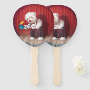 Smile Pup: Magical Circus Magician Bichon Hand Fan
