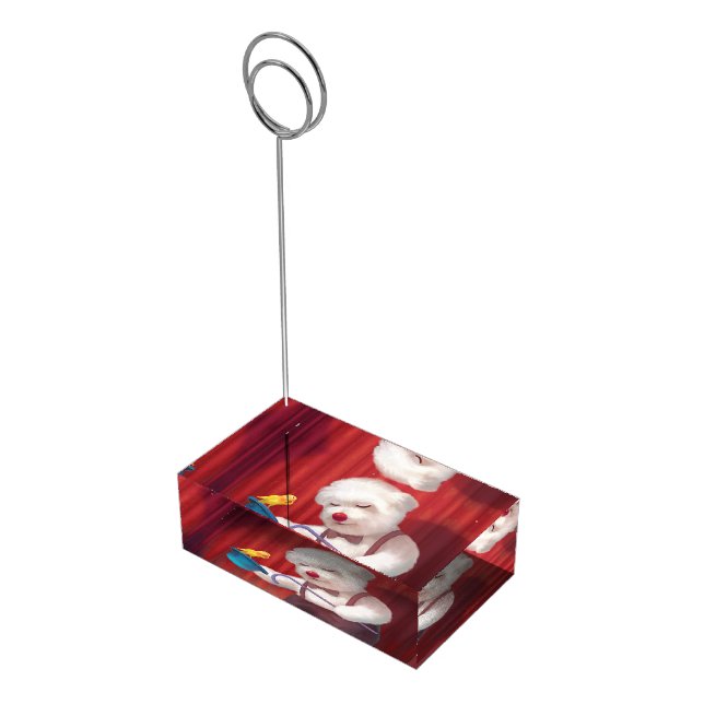Smile Pup: Magical Circus Magician Bichon Place Card Holder (Corner)