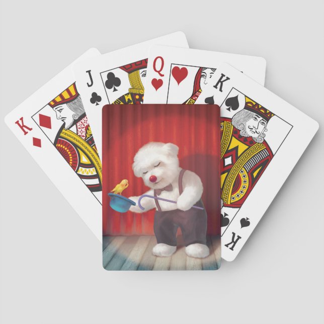 Smile Pup: Magical Circus Magician Bichon Poker Cards (Back)
