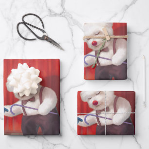 Smile Pup: Magical Circus Magician Bichon Wrapping Paper Sheets