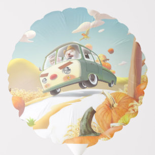Smile Pup & Miss Meow: Pumpkin Harvest Trip Balloon