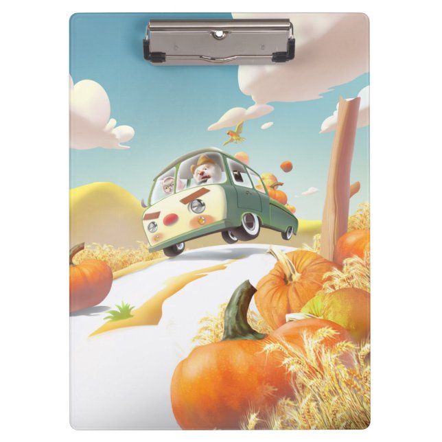 Smile Pup & Miss Meow: Pumpkin Harvest Trip Clipboard (Front)
