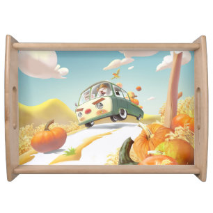 Smile Pup & Miss Meow: Pumpkin Harvest Trip Serving Tray