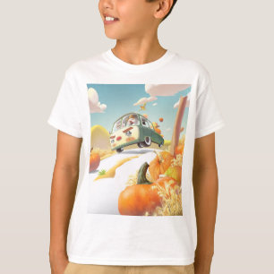 Smile Pup & Miss Meow: Pumpkin Harvest Trip T-Shirt