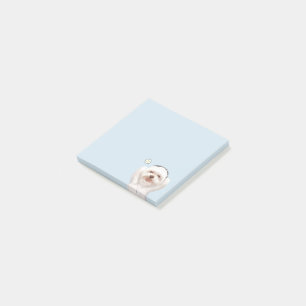 Smile Pup: Music Vibes Smiling Bichon Art Post-it Notes