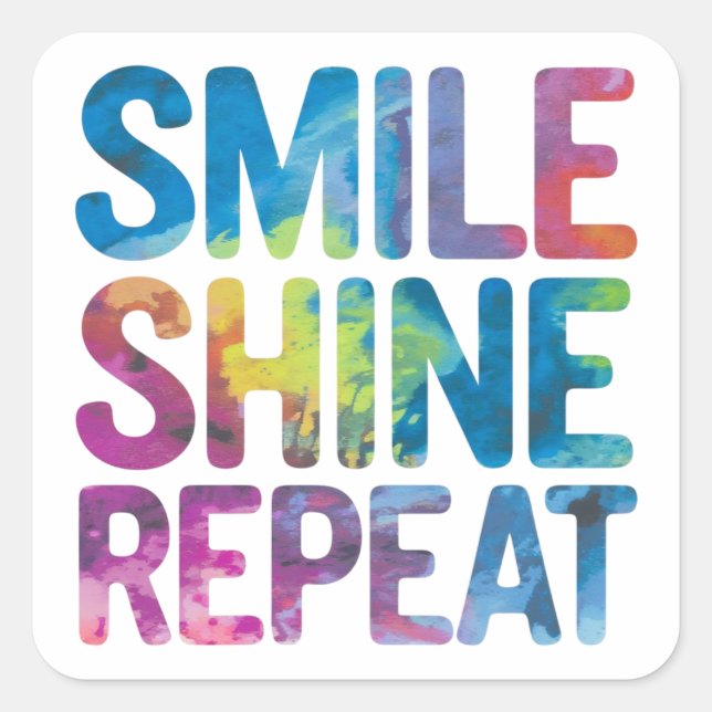Smile shine repeat square sticker (Front)