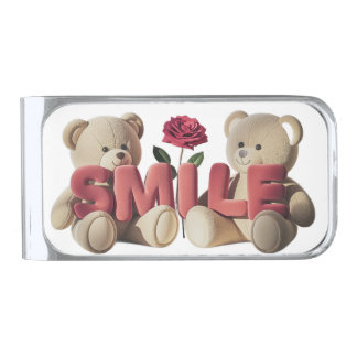 Smile Silver Finish Money Clip