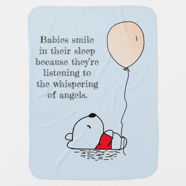 Smile Sleeping 2 in blue Baby Blanket (Front)