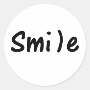 Smile Smile Happy Word Image Classic Round Sticker