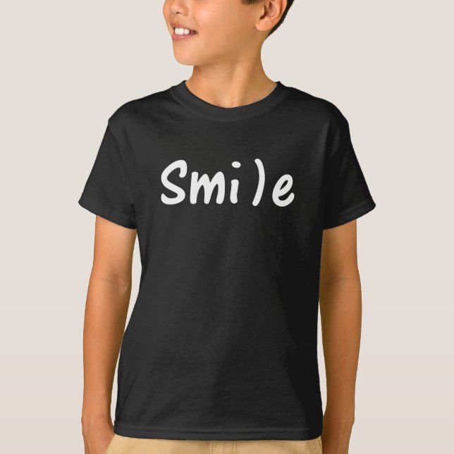 Smile Smile Happy Word Image T-Shirt (Front)