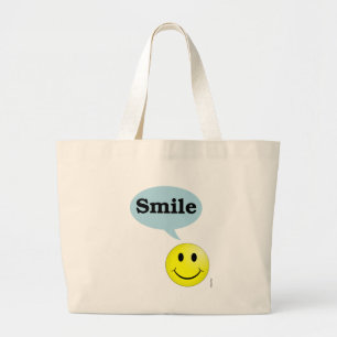 Smile-Smiley Face Large Tote Bag