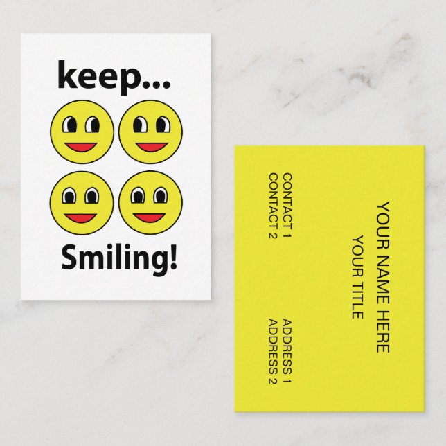 Smile Smiling Face Keep Smiling Smile Business Card (Front/Back)