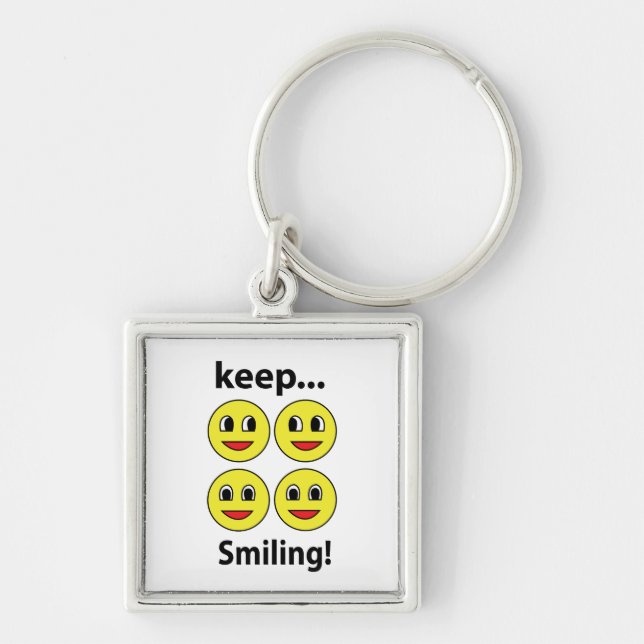 Smile Smiling Face Keep Smiling Smile Keychain (Front)