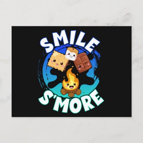 Smile Smore Boy Cute Camping Postcard