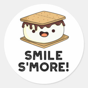 Smile Smore Funny Sweet Food Pun Classic Round Sticker