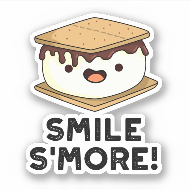 Smile Smore Funny Sweet Food Pun  Sticker (Front)