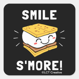Smile S'more Square Sticker
