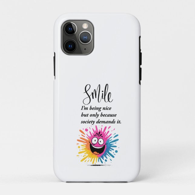 Smile, social and sarcastic design Case-Mate iPhone case (Back)
