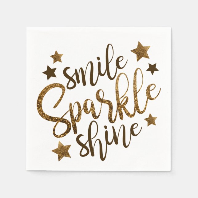 Smile Sparkle Shine Affirmations Napkins (Front)