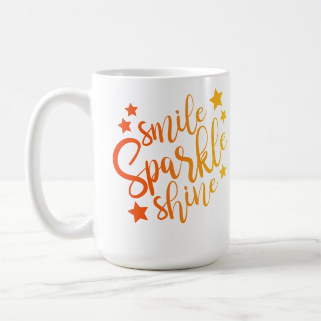 Smile Sparkle Shine Coffee Mug (Left)