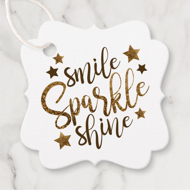 Smile Sparkle Shine Favor Tags (Front)
