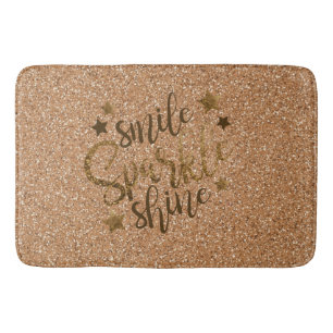 SMILE SPARKLE SHINE GLITTER BATH MAT