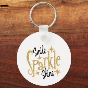 Smile Sparkle Shine Inspirational Keychain