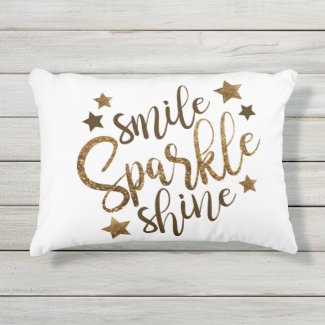 Smile, sparkle, shine pillow