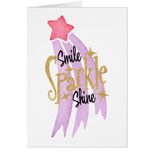 Smile Sparkle Shine Star Word Art (Front)