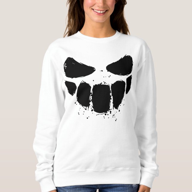 Smile Spooky Face Happy Halloween  Sweatshirt (Front)