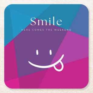 Smile Square Paper Coaster