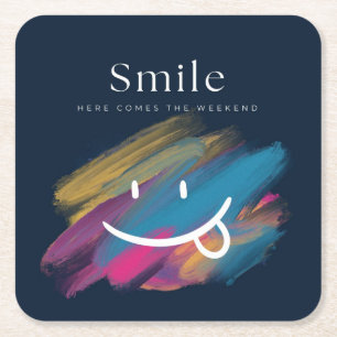 Smile Square Paper Coaster