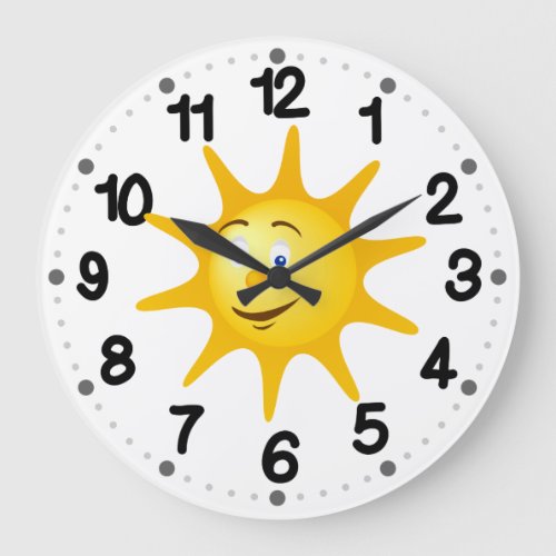 Smile sun large clock