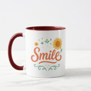 Smile Sunflower Coffee Mug Positive Vibes