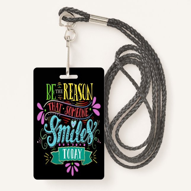 Smile Tag with Lanyard - See Back Badge (Front with Lanyard)