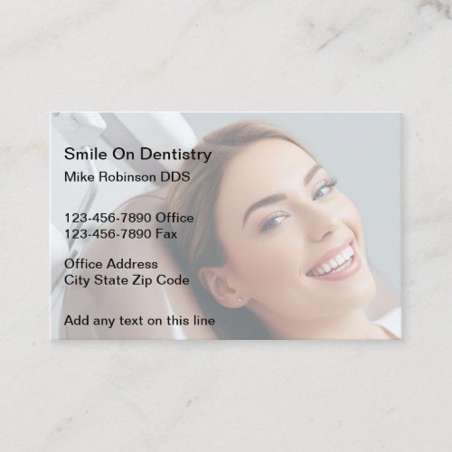 Smile Theme Dentist Business Cards