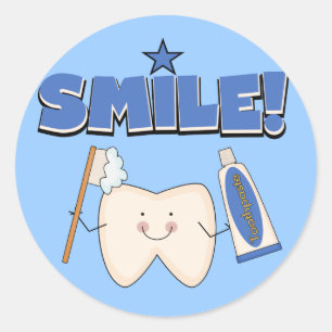SMILE - Tooth T-shirts and Gifts Classic Round Sticker