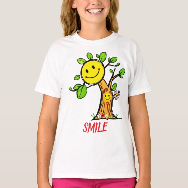 "Smile Tree" Positive Vibes  T-Shirt (Front)