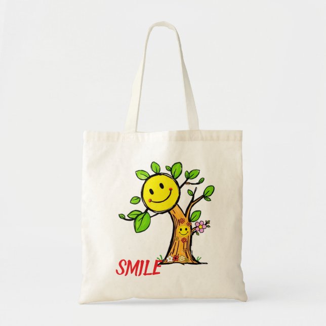 "Smile Tree" Positive Vibes  Tote Bag (Front)