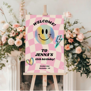 Smile Trendy Retro Birthday Foam Board