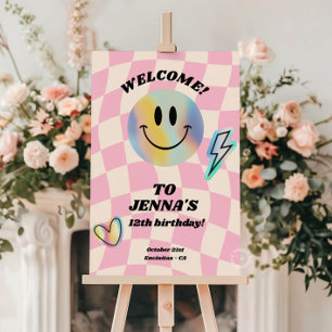 Smile Trendy Retro Birthday Foam Board
