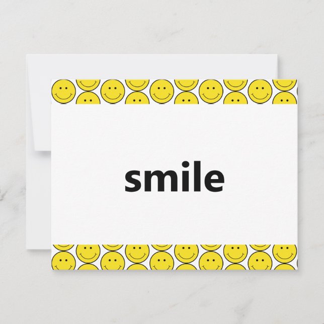 smile typography yellow note card (Front)